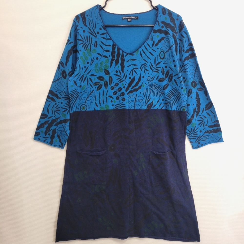 Gudrun Sjoden Wool Blend Lightweight Sweater Dress size Large